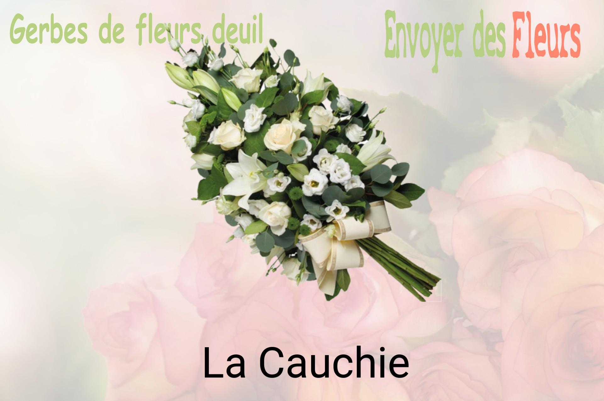 Gerbe de fleurs de deuil livrée à La Cauchie